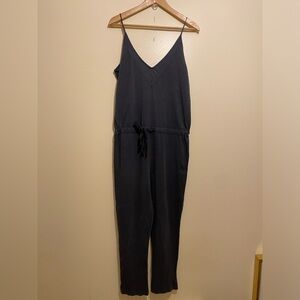 Zara Charcoal Sleeveless Cotton Jumpsuit. Size S .
